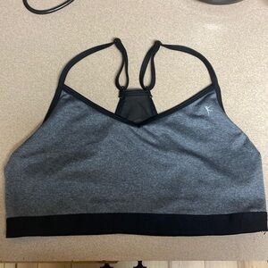 Women's Gray and Black Sports Bra
